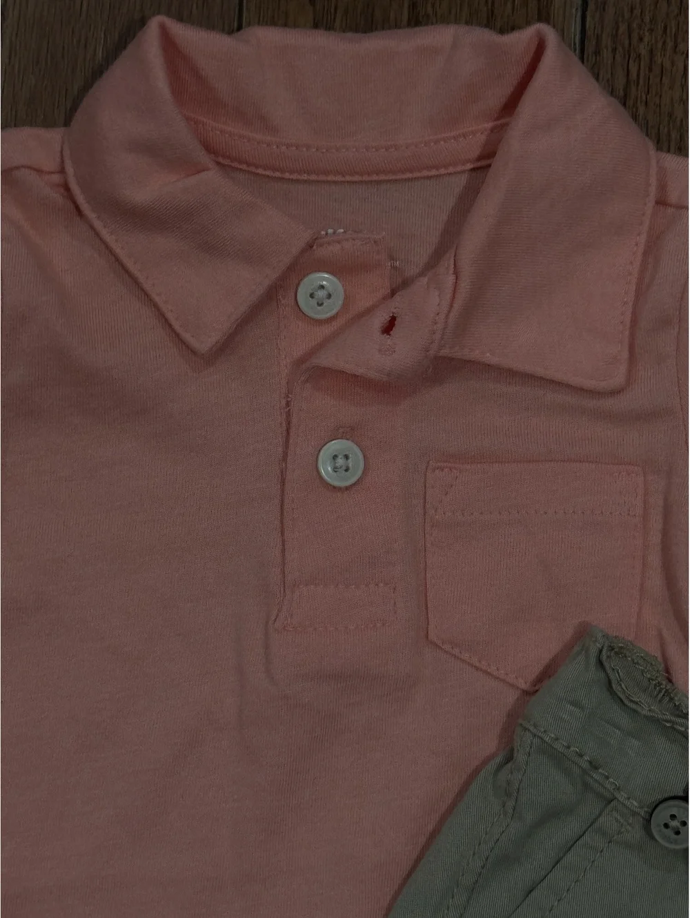 OshKosh B'gosh Baby Boys 3M Polo Onesie and Khaki Pants with Suspenders Set